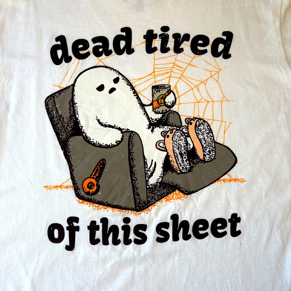 GRAPHIC TEE Funny Halloween Ghost White Unisex NWT